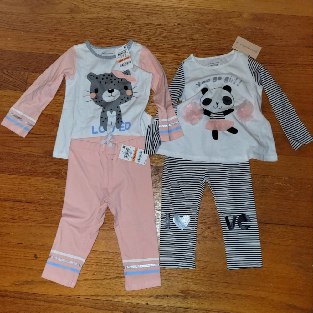 NWT Set of 2 Girls Long Sleeve Outfits